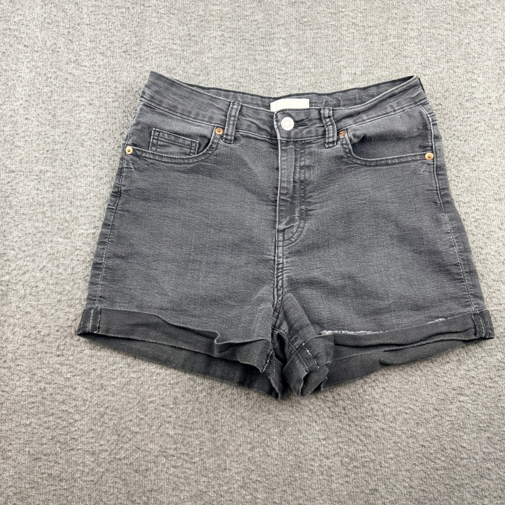 H&M Women's Size 8 High Waist Denim Shorts Gray